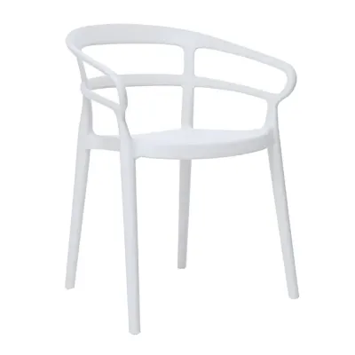 Bolero Mateo Café Chairs White (Pack of 2) DX979