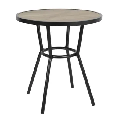 Bolero Marston Round Outdoor Table Black 700mm DX986