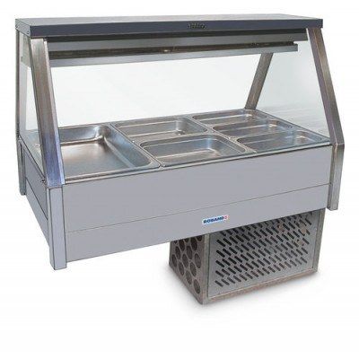 Roband ERX23RD Straight Glass Refrigerated Display Bar, 6 pans