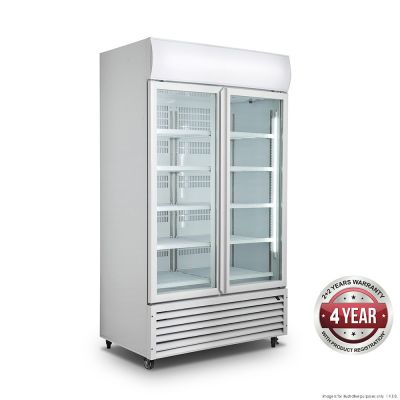 Double Glass Door Colourbond Upright Drink Fridge - LG-1200GT