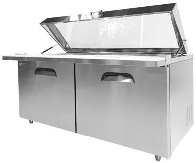 Megatop FMU-72GL Glass Lid Prep Table   