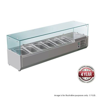 F.E.D. FED-X Flat Glass Salad Bench - XVRX1500/380