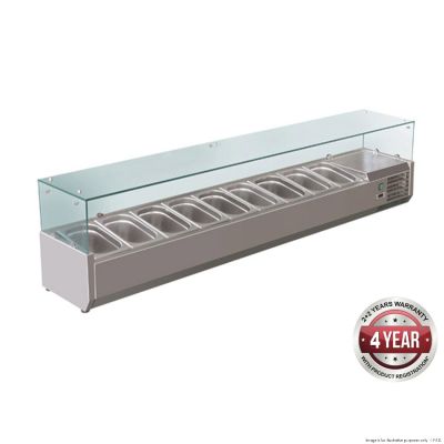 F.E.D. FED-X Flat Glass Salad Bench - XVRX2000/380