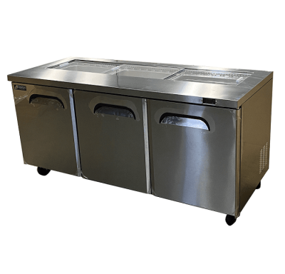 FRESH FST-72  3 DOOR SLIDE TOP PREP TABLE FRIDGE 