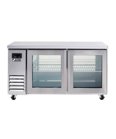 Fresh FT-1500RG – Glass Two Door Underbench Fridge 1500mm Wide  