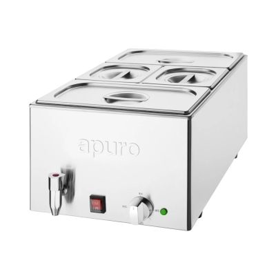 Apuro Bain Marie with Tap & Pans 2x GN 1/3 2x GN 1/6 FT692-A