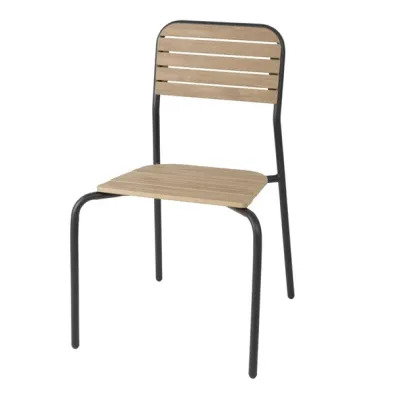 Bolero Santorini Wood Effect Outdoor Chairs (Pack of 4) FU537