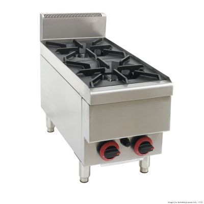 FED GASMAX  JUS-TR-2BLPG  Benchtop LPG 2 Burner Cooktop w/ Splashback 