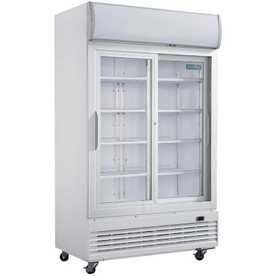 Polar G-Series Sliding Door Upright Display Cooler with Light Box 950Ltr GE581-A