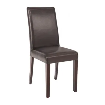 Bolero Faux Leather Dining Chairs Brown (Pack of 2) GF955
