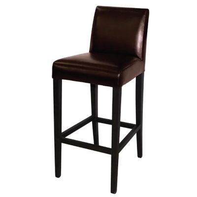 Bolero Faux Leather High Bar Stool with Full Back Dark Brown  GG652