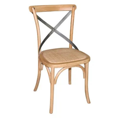 Bolero Natural Wooden Dining Chairs with Backrest (Pack of 2) GG656