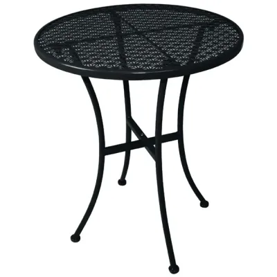 Bolero Black Steel Patterned Round Bistro Table Black 600mm GG705