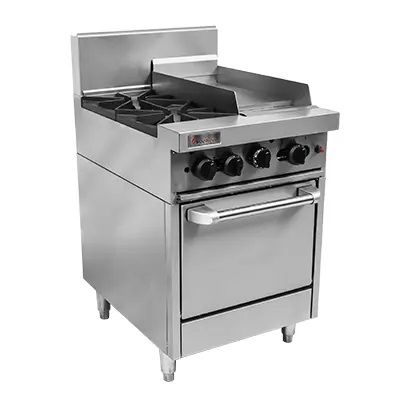 Trueheat RCR6-2-3G Gas 2 Open Top Burners 300 Griddle Gas Oven