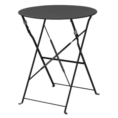 Bolero Black Pavement Style Steel Table 595mm GH558