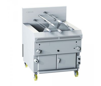 Gresilva Horizontal 6 Position Compact Rotisserie Gas Grill on Base with Auto Fill Water Bath Feed GRE.R6.A20