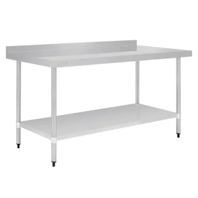 Vogue Stainless Steel Table with Splashback 1800mm GJ509