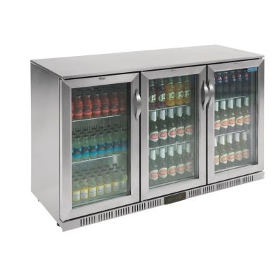 Polar G-Series Counter Back Bar Cooler with Hinged Doors Stainless Steel 330Ltr GL009-A