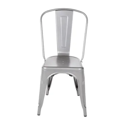 Bolero Gun Metal Grey Steel Bistro Side Chair (Pack of 4) GL329