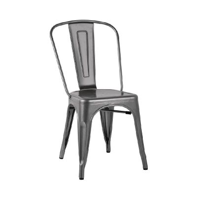 Bolero Gun Metal Grey Steel Bistro Side Chair (Pack of 4) - GL329