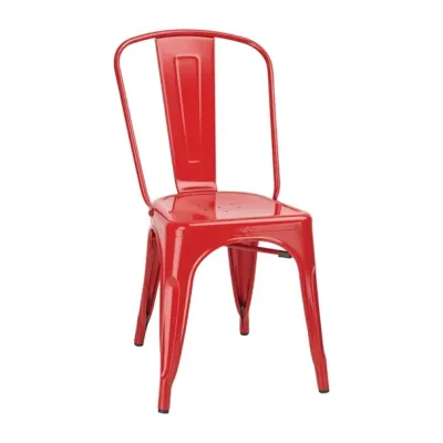 Bolero Bistro Metal Dining Side Chair Red (Pack of 4) GL330