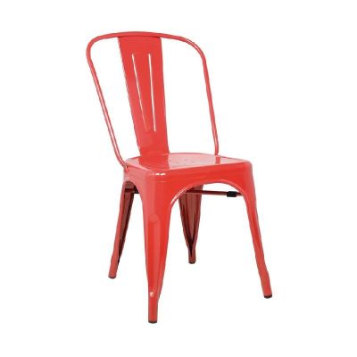 Bolero Red Steel Bistro Side Chair (Pack of 4) - GL330