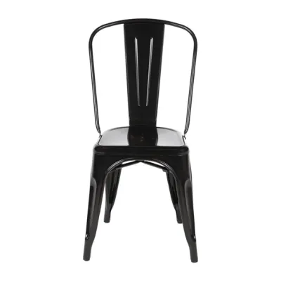Bolero Black Steel Bistro Side Chair (Pack of 4) GL331