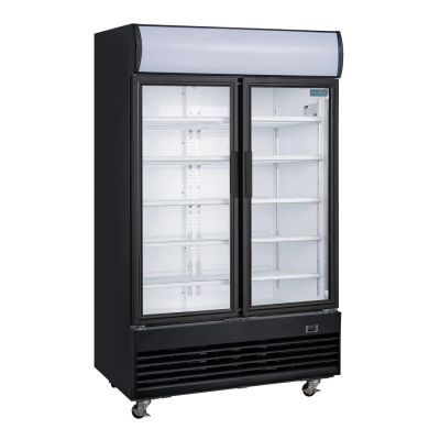 Polar G-Series Upright Hinged Door Display Cooler with Light Box 950Ltr Black GM813-A