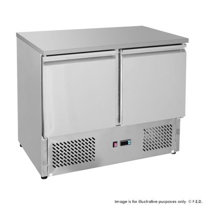 F.E.D. Temperate Thermaster GNS900B Two Door Compact Workbench Fridge