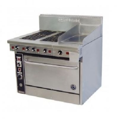 Goldstein PE2S24G28FF 2 Electric Hotplate + Griddle 711mm Fan Forced Oven