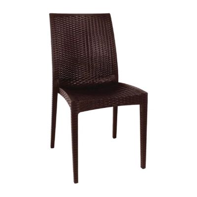 Bolero PP Rattan Bistro Side Chair Brown (Pack 4) GR361