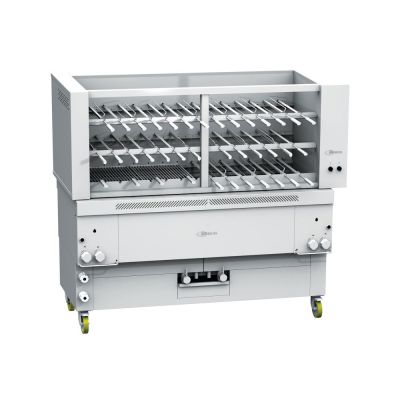 Gresilva GR40 Rodizio Direct Heat Multifuction Gas Grill with Auto-Feed water bath | 40 Rotating skewer module | Fixed Grill area 1496mm x 478mm