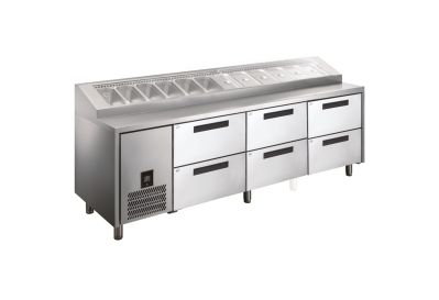 Glacian HPB2476DDD Pizza Prep with Drawers