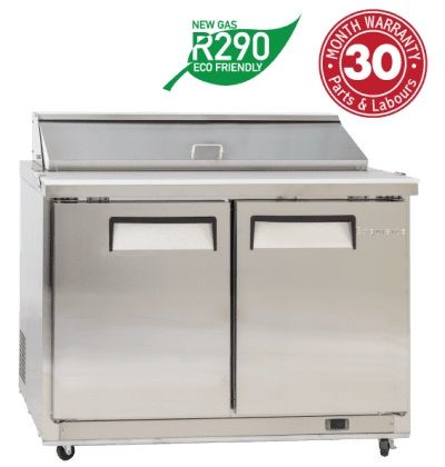 EXQUISITE ICC400H Two Door Sandwich / Salad Preparation Chiller - 406 Litres