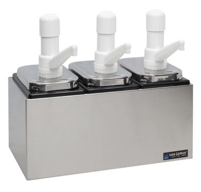 San Jamar P9713 Condiment Pump Service Center - 3 Wells