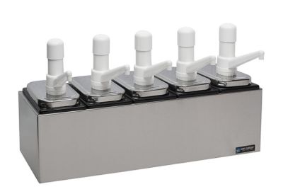 San Jamar P9715 Condiment Pump Service Center - 5 Wells