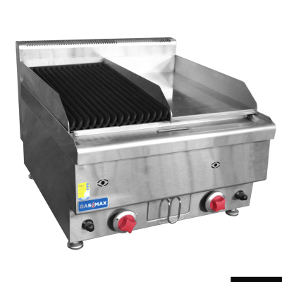 F.E.D GASMAX -JUS-TRGH60E Benchtop Combo 1/2 Char & 1/2 Griddle 