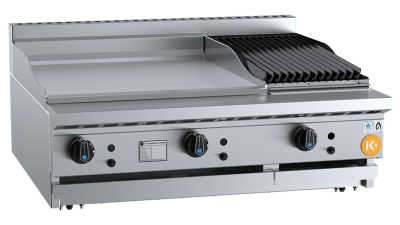 B+S K+ KBT-GRP6-CBR3-BM Combination 600mm Grill Plate & 300mm Char Broiler Bench Mounted