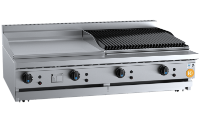 B+S K+ KBT-GRP6-CBR6-BM Combination 600mm Grill Plate & 600mm Char Broiler Bench Mounted