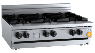B+S K+ KBT-SB6-BM Six Burner Boiling Top Bench Mounted