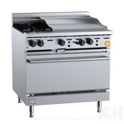 B+S K+ KOV-SB2-GRP6 Combination Oven with Two Open Burners & 600mm Grill Plate