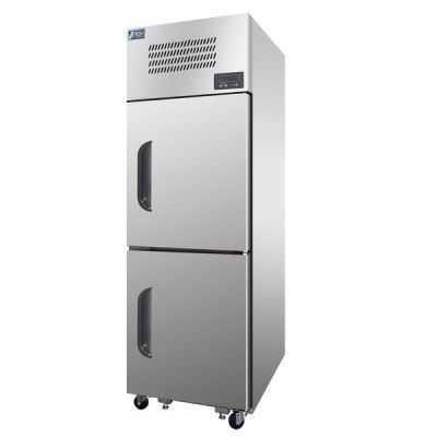 FRESH  KTM-25FS2 NARROW TOP MOUNT REACH IN UPRIGHT FREEZER 2 HALF DOORS   