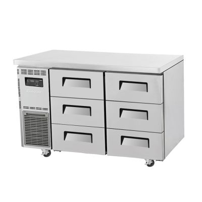 Turbo Air  Undercounter 6 Drawer Freezer - 1200mm wide    KUF12-3D-6-N(HC)