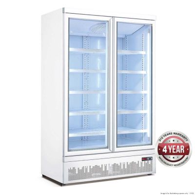 F.E.D. Temperate Thermaster LG-1000GBM Double glass door colourbond upright drink fridge bottom mounted 