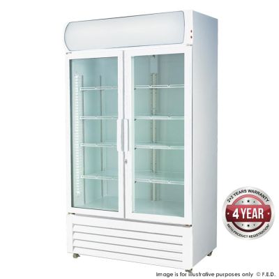 F.E.D. Temperate Thermaster LG-1000GE Large Two Glass Door Colourbond Upright Drink Fridge