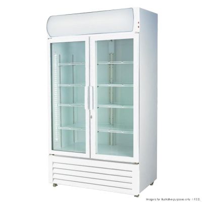 F.E.D. Thermaster 1000L Colourbond Upright Beverage Fridge 2 Doors White LG-1000P