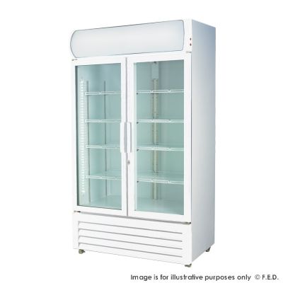 F.E.D. Temperate Thermaster LG-1200GE Large Two Glass Door Colourbond Upright Drink Fridge