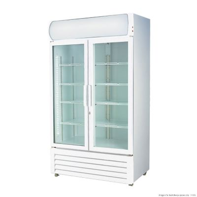 F.E.D. Thermaster 1200L Large Two Glass Door Colourbond Upright Drink Fridge LG-1200P