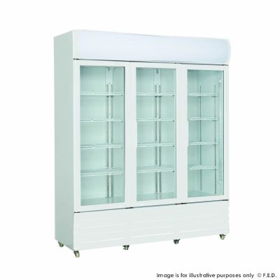 F.E.D. Temperate Thermaster Three Glass Door Colourbond Upright Drink Fridge - LG-1203GE