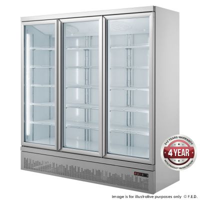 F.E.D. Temperate Thermaster Triple glass door colourbond upright drink fridge bottom mounted - LG-1500GBM